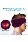Arcweg 2 PCS Bandeau doreille Léger Homme Femme Unisexe Tissu Fleece Cache Oreilles Extensible Thermique Hiver pour Ski Cour
