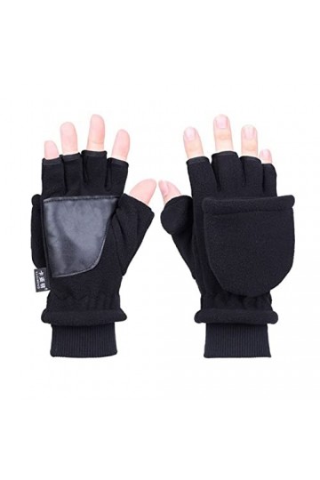 BJQZX Gants dhiver Femmes Hommes Hiver Polaire Polaire Demi Doigts Flip Gants Double Couche Épaissir Écran Tactile Écran Tou