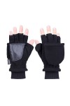 BJQZX Gants dhiver Femmes Hommes Hiver Polaire Polaire Demi Doigts Flip Gants Double Couche Épaissir Écran Tactile Écran Tou