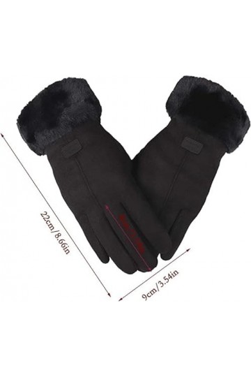 ZTJ Gants dhiver Gants dhiver à écran Tactile pour Femmes Gants en Daim pour Femmes à écran Tactile avec Manchette en Polai