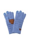 Gants dhiver pour femme avec doublure en polaire chaude et poignets élastiques en cuir pour homme, bleu, taille unique