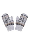 Moufles Femme Chaud Hiver Moufles Tricotés Gants Epais Doux Gant Anti-vent Gloves Motif de Flocon de Neige Mitaines Doigts Co