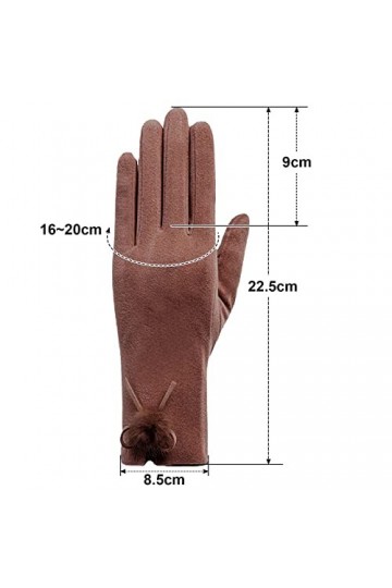 Gants dHiver pour Femme,Gants en Daim Femme, Gants Chauds Tactiles Hiver, Doublure Polaire Confortable Idéal pour Conduite C