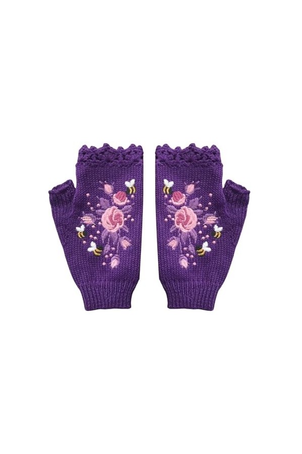 NIUREDLTD Mitaines tricotées sans doigts pour femme - Noir - Gants dhiver tricotés - Poignet - Jambes longues - Chauffe-main