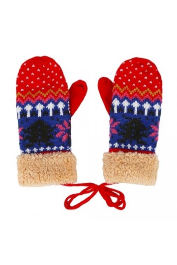 Fadcaer Mitaines dhiver Chaudes Femme Noël Moufles Femme Thermique Gants Mitaines Tricoté Gants avec Corde Femmes Gants Mita