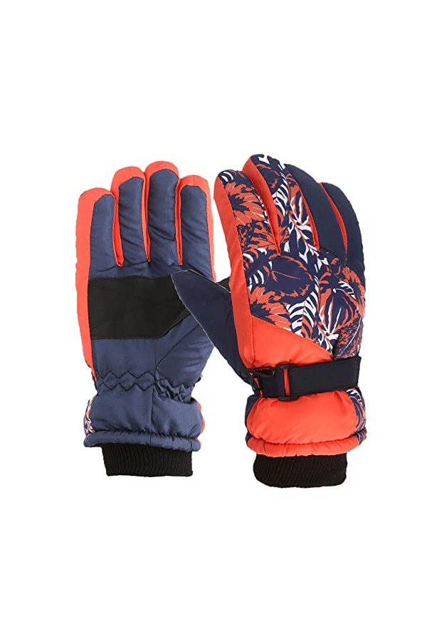 Gants dhiver chauds et coupe-vent pour enfants de 5 à 9 ans, moufles pour femmes par temps froid rouge pastèque, taille uni