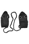KieTeiiK Gants dhiver tricotés au crochet mignon dessin animé pour la bouche de grenouille yeux moufles chaudes avec St