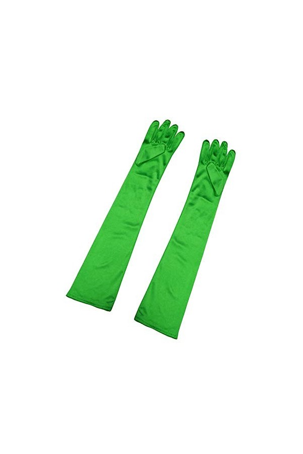 Allegra K Gants extensibles pour femmes, longueur opéra, doigts complets, 2 paires Blanc Vert M