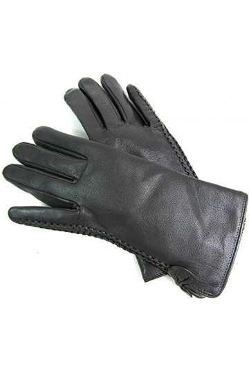 Femmes Premium Super Doux Véritable Cuir Gants - Gris, L