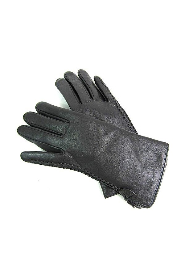 Femmes Premium Super Doux Véritable Cuir Gants - Gris, L