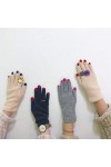 JHD Femmes japonaises drôle Ongles Motif Broderie Gants Hiver épaissir Fausse Laine Cyclisme Conduite Couleur Unie Plein Doig