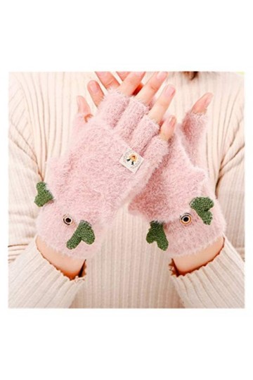 JBIVWW Hiver Chaud de Femmes Gants décran Tactile Mignon Griffe de Chat sensorielle Fingerless Gants Tricotés Fluff extérieu