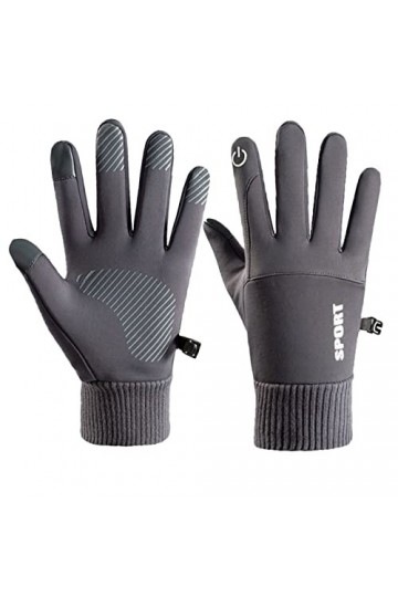 Gants antidérapants chauds pour femme avec boucle et velours - Gants dhiver pour femme - Pour temps froid - Gris foncé - Tai