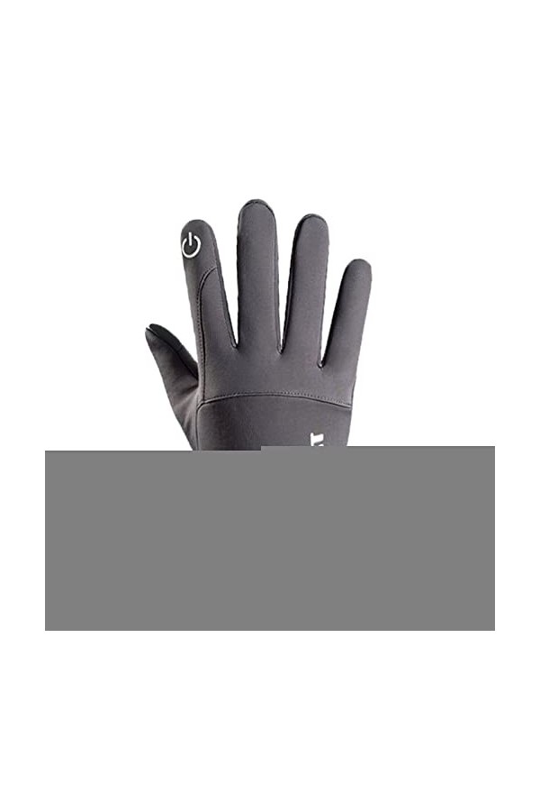 Gants antidérapants chauds pour femme avec boucle et velours - Gants dhiver pour femme - Pour temps froid - Gris foncé - Tai