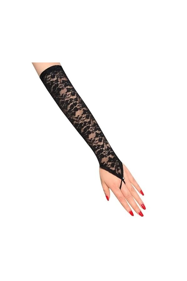 Aolity Gants dhiver 1 Paires Femmes Longs Dentelle Gants Sexy résille Maille Mitaines Gant Dame mitaine Robe Accessoires