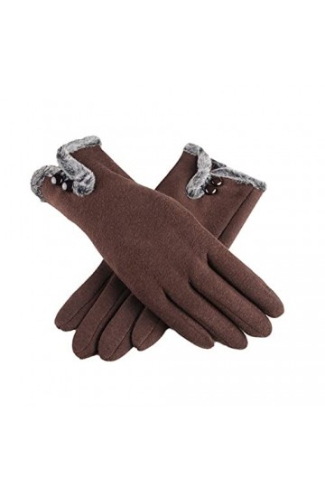 Gants dhiver pour femme - Chauds - Non inversés - En velours - Cachemire - Pour le sport, le cyclisme, les écrans tactiles -