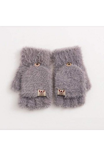 Gants sans Doigts pour Femmes,Gants Thermiques De Travail dhiver pour Fille Gants sans Doigts Écran Tactile Mitaines Mi-Doig