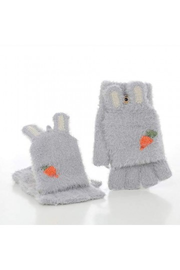 Gants sans Doigts pour Femmes,Gants Thermiques dhiver Légers Mignons pour Fille Gants sans Doigts Écran Tactile Mitaines Tri