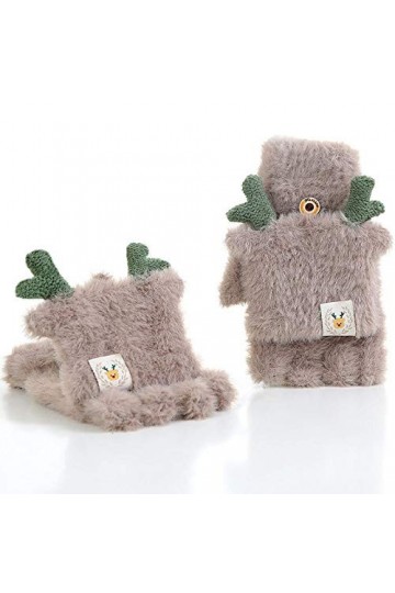 Gants sans Doigts pour Femmes,Gants Thermiques dhiver Légers Mignons pour Fille Gants sans Doigts Écran Tactile Mitaines Tri