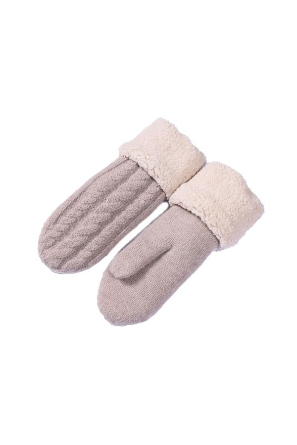 TAHUAON Moufles dhiver chaudes pour femme, gants tricotés avec doublure chaude et douce pour temps froid, accessoires cadeau