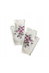 Gants chauds brodés, Hand Embroidered Gloves, Gants Brodés à La Main, Gants Tricotés Pour Femmes Brodés, Mitaines Sans Doigts