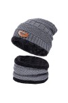 Ensemble bonnet et écharpe dhiver, bonnet chaud doublé en polaire, bonnet cache-cou, bonnet épais en tricot pour homme et fe