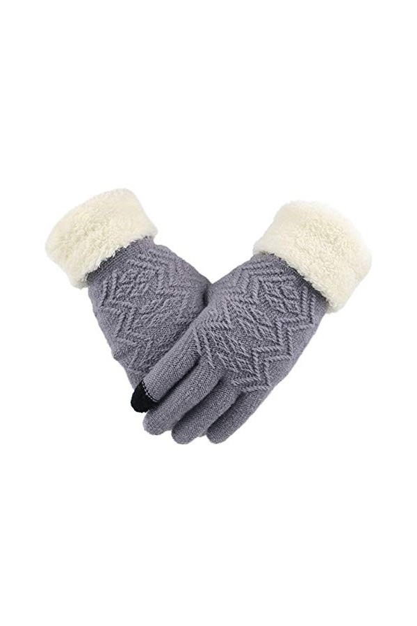 AiKoch Hiver Femmes Gants Tricotés Touch Gants Femme Écran Épaissir Chaud Doigt Pleine Fleur Souple Extensible Tricotent des 