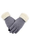 AiKoch Hiver Femmes Gants Tricotés Touch Gants Femme Écran Épaissir Chaud Doigt Pleine Fleur Souple Extensible Tricotent des 