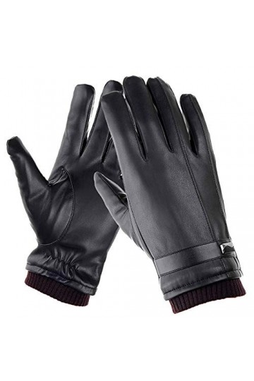 FUFU Moufles Gants Chauds Hivernaux, Gants De Doublure en Laine Douce, Gants 100% Cuir, Loisirs Conduite en Plein Air, Convie