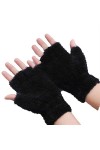 DDMINE Gants Demi-Doigts Femmes en Plein air Laine tricoté Mitaines Automne Hiver Chaud Solide Extensible Main Poignet Bras P