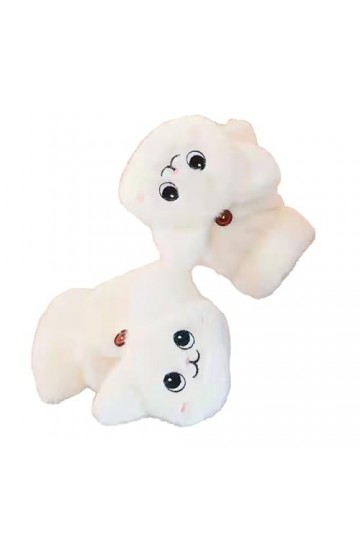 TAHUAON Mitaines thermiques à rabat doux et moelleux pour écran tactile - Gants dhiver chauds pour homme et femme, blanc, ta