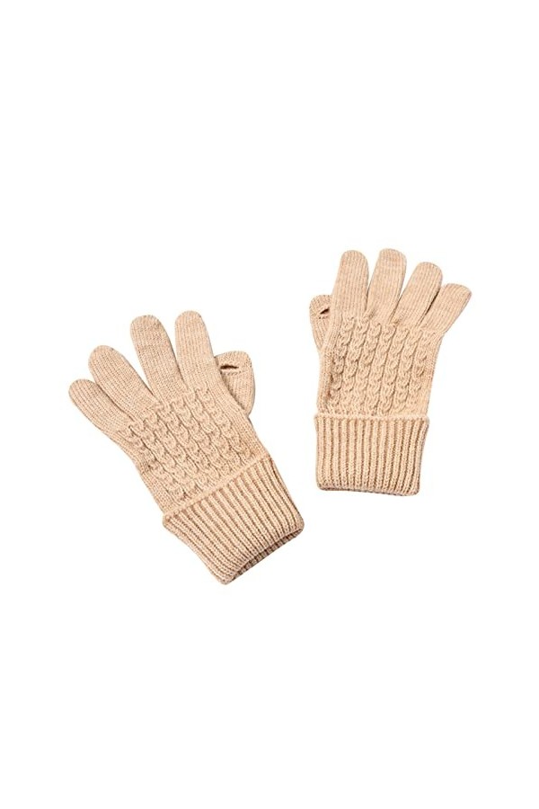 Gants dhiver unisexes en laine tricotée - Couleur unie - Mitaines froides RkH280, b, taille unique