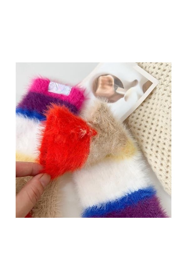 Gants Demi Doigts Pour Femmes Gants Sans Doigts En Fourrure Colorés Femmes Hiver Mitaines Thermiques Trou De Pouce Chauffe Po