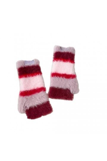 Gants Demi Doigts Pour Femmes Gants Sans Doigts En Fourrure Colorée Pour Femmes Mitaines Thermiques DHiver Trou Pour Le Pouc