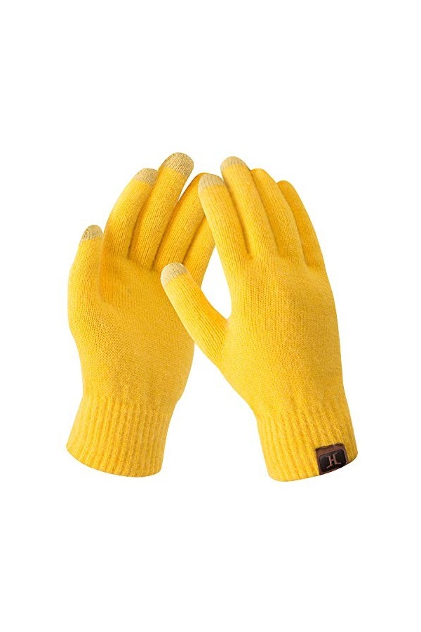 Bequemer Laden Femmes Hiver Chaud Gants À Écran Tactile Étiré Cachemire Magique Gants En Tricot Polaire Stretch Tricot Épais 