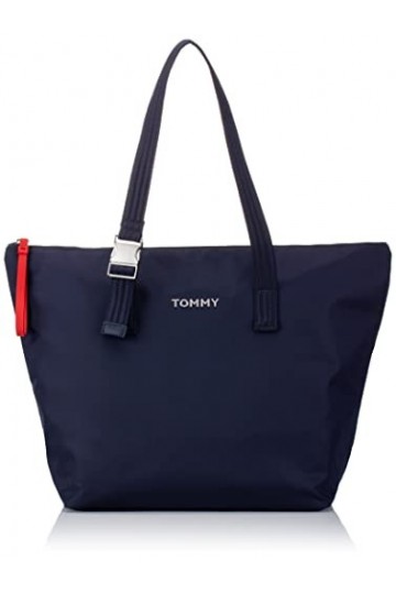 Tommy Hilfiger Th Nylon Tote, Cabas femme, Multicolore Corporate , 14x0.1x47 cm W x H L 