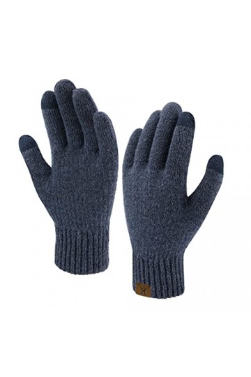 Bequemer Laden Femmes Hiver Chaud Gants Tactiles Thermique Tricoter Gants pour Temps Froid, Noir, Taille unique