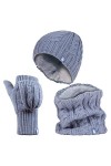 HEAT HOLDERS - Femme Polaire Thermique Tricot Bonnet, Cache-Cou et Gants sans Doigts Taille unique, Bleu Sombre 