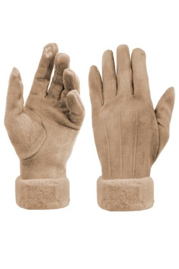 Van Der Rich ® - Gants Fourrure Gants Tactile - Femme Marron, TU 