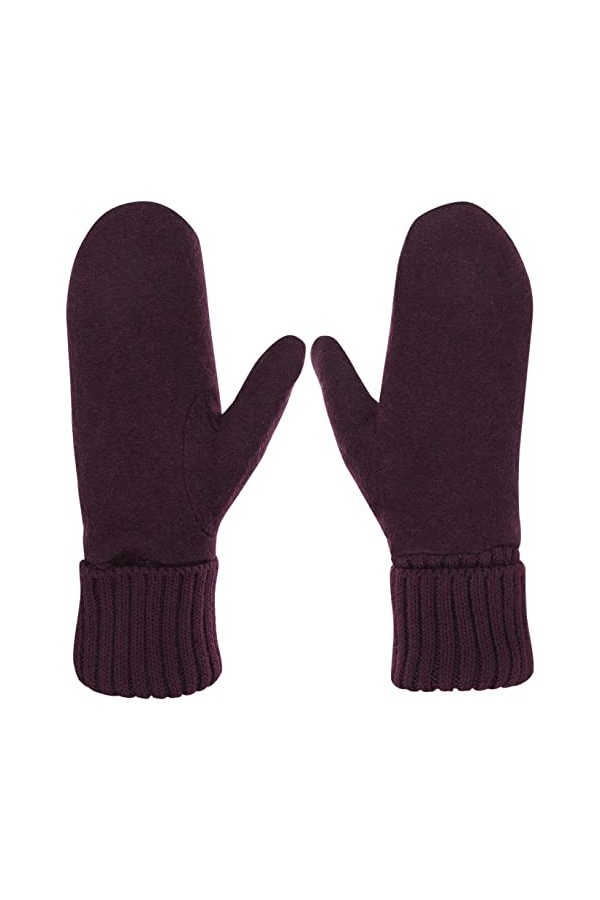 Moufles Tricotés Femme Hiver, Gants Laine Chaud Doublure Polaire, Gants de Ski Patinage Mitaine avec Doigts Complets, Mitaine