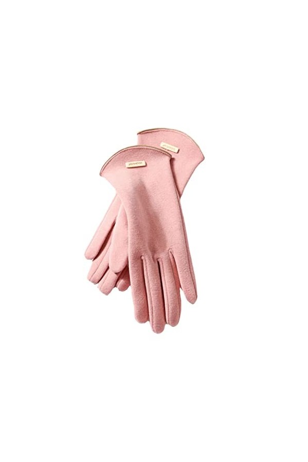 Gants d’Hiver pour Femme, Élégant Gants en Daim Chaud Gant à Écran Tactile Doublure Velours Doux, Gants de Cyclisme Coupe-Ven