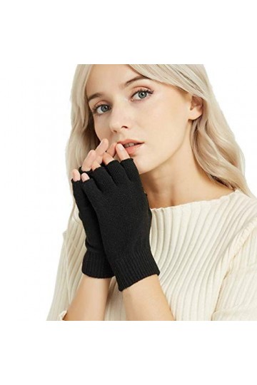 Novawo Gants sans doigts en mélange de Laine Manchettes chaudes Gants de dactylographie unisexe