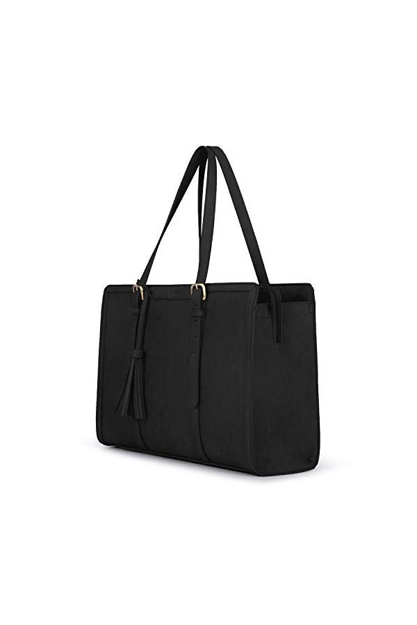 ECOSUSI Sac Cabas Femme Ordi 15,6 Pouces Porte-Documents Sac Cours avec 3 Compartiments, Cartable Enseignant, Grande Capacité