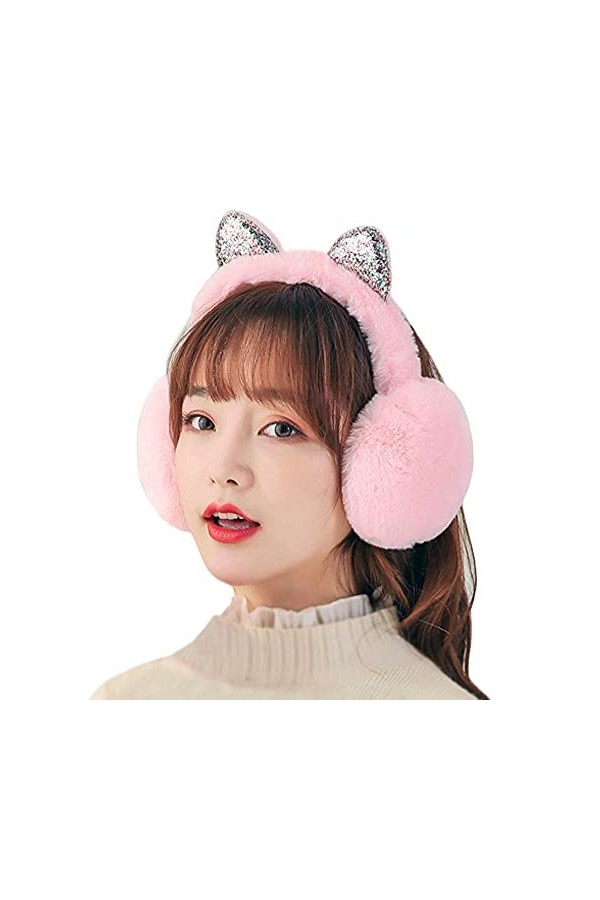 iEasey Cache Oreille pour Filles Femmes dans Peluche Mignonne Conception Fourreau doreille Hiver Douce Chaud Cache-Oreilles 