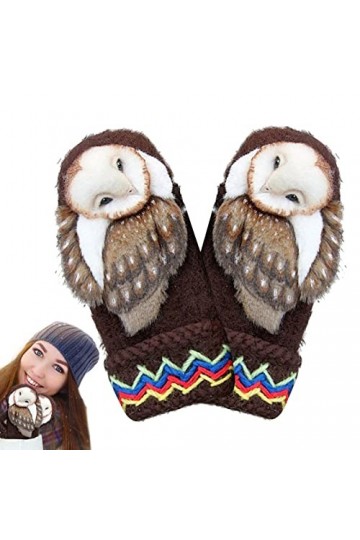 Rianpesn Moufles pour femme - Gants élastiques tricotés à la main - Gants dhiver nordiques pour femme - Chauffe-mains en cho