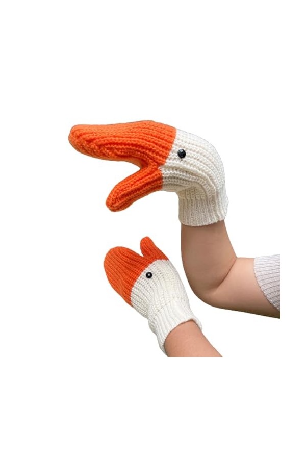 PENGXX Mitaines tricotées mignonnes de dessin animé pour hommes et femmes, gants dhiver chauds, gants déquitation, gants de