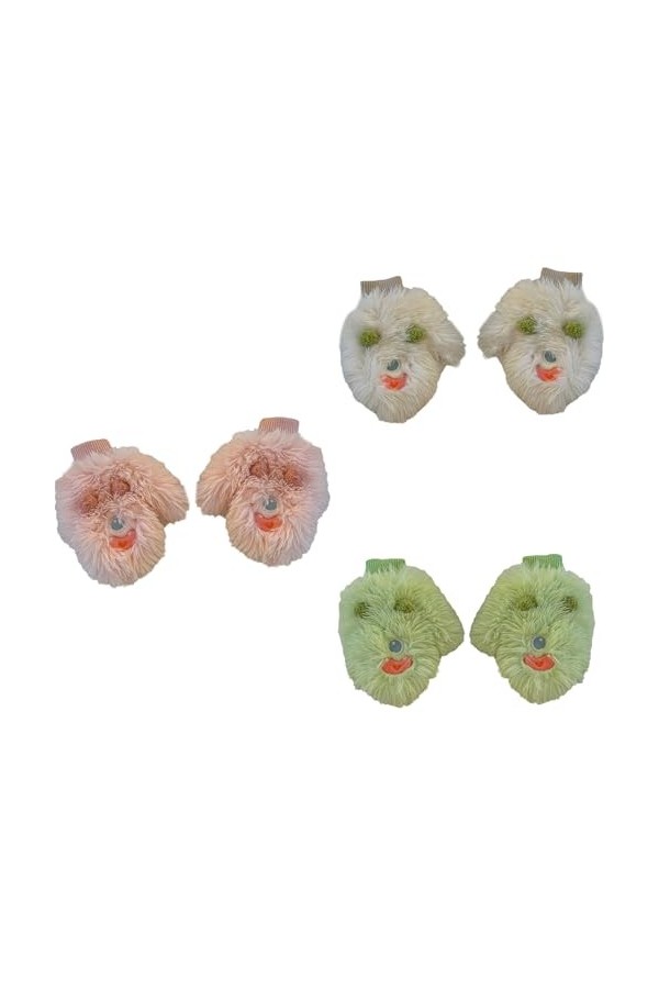 Moufles 3D Cartoon Monsters pour adulte Gants dhiver chauds Gants épais en peluche coupe-vent Gants de ski pour activités de