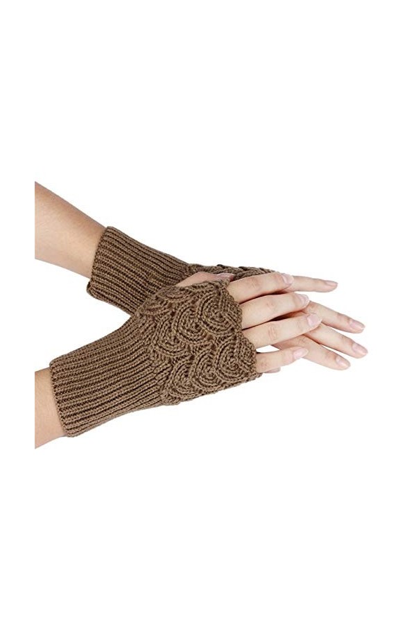 Gants dhiver Femme Automne Chaud Sport Gants Fingerless Écran Tactile Stretch Tricotent des Moufles Moitié Gants Fingerless 