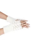 Gants dhiver Femme Automne Chaud Sport Gants Fingerless Écran Tactile Stretch Tricotent des Moufles Moitié Gants Fingerless 