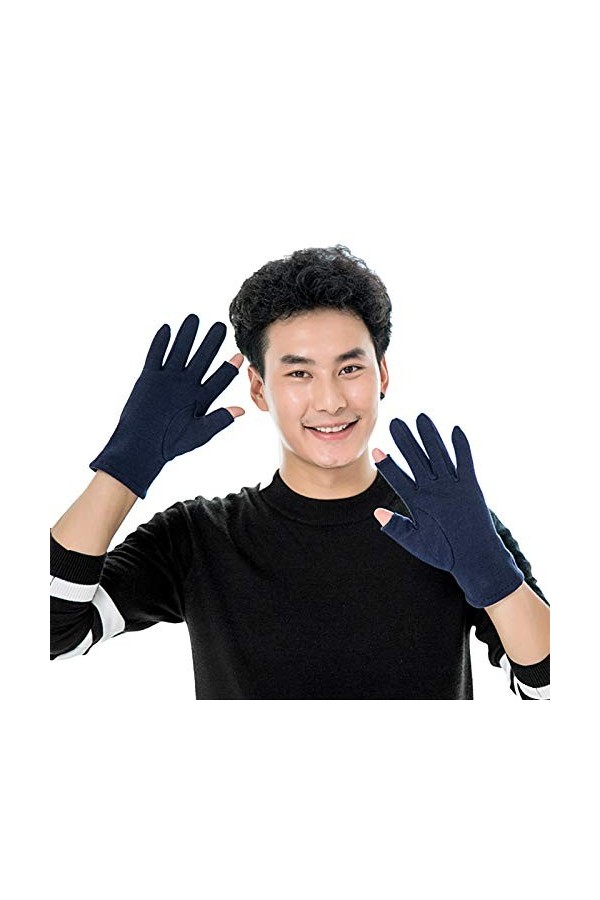 FUFU Moufles Gants Tricotés sans Doigts Chauds À Demi-Doigts Gants en Tricot dhiver Gants De Conduite pour Hommes Femmes Tem